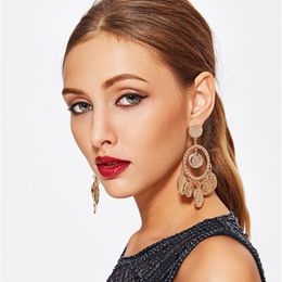 Fashion Dangle & Chandelier Earrings Alloy Earring Golden Colour Jewellery Ear ring E0316