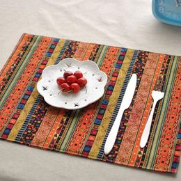Table mats Tableware mats Pads Quality home essential double deck mat table cloth ethnic style restaurant mat