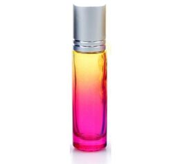 10 pcs quente 10cc perfume amostra recarregável cor roller frasco de vidro para óleo essencial 10ml roll-on vidro recipiente livre