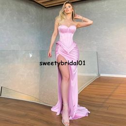 2021 Mermaid Evening Dress Pleat Vestidos De Gala Sexy Sweetheart New Glitter Prom Party Gown Wear