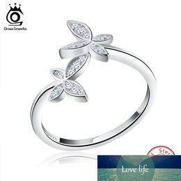 ORSA JEWELS Fashion Silver 925 Adjustable Rings Flower Design Sterling Silver Ring with Austrian Cubic Zirconia for Women SR10 Factory price expert design Quality