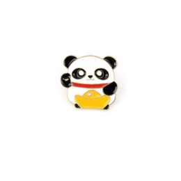 Pins, Brooches Panda Who Loves Money Pins And Denim Bag Badge Enamel Brooch Lapel Pin For Gift