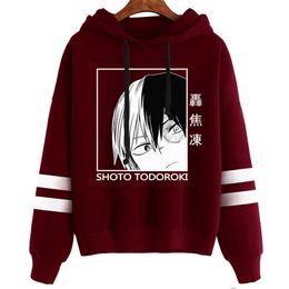Men Women Hoodies My Hero Academia Shoto Todoroki Pullovers Sweatshirts Funny Anime Streetwear Tops Y0803