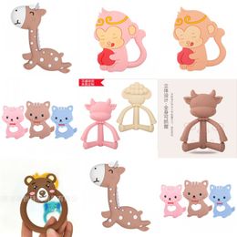 Baby Animal Silicone Teethers Dog Dinosaur Koala Baby Teething Product Accessories for Pacifier Chains BPA Free Baby Necklace 2598 Q2