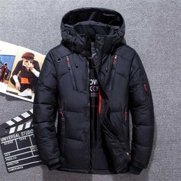 Down Parka Jacket Men -30 Degree Winter Thick Warm White Duck Down Jackets Hooded Windbreaker Parkas Hombre Coat Oversized M-4XL 210927