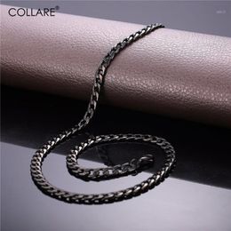 Chains Collare 316L Stainless Steel Chain Men Jewellery Wholesale Black Gun/Gold Colour Cuban Link Necklace N402