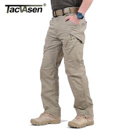 TACVASEN IX9 City Tactical Pants Mens Multi Pockets Cargo Military Combat Cotton Pant SWAT Army Casual Trousers Hike 210715