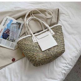 Bag Tote Handbag S For Women Straw Shoulder Ladie Summer Holiday Shopping Woven Crobody Handbag Handmade Big Tote-Bag 1116 6043