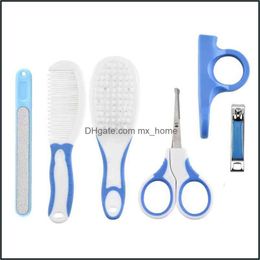 Grooming Sets Health & Care Baby, Kids Maternity 6Pcs Set Baby Products Nail Newborn Infants Clipper Scissors Hair Brush Kits Cutter Kit Dro