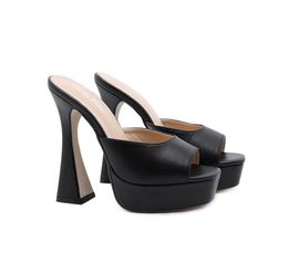 Women Sandals High Heels Rubber Slide Sandal Platform Slipper Chunky 13.5cm heel height Shoes Summer Embossed Flip Flops