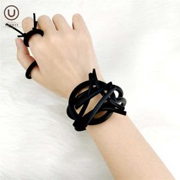 Uk New Handmade Punk Style Jewellery for Women Charm Bracelets Geometric Indian Jewellery Bangles Punk Bracelets Giftsizable Q0719