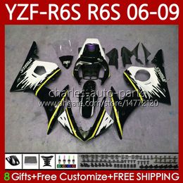 OEM MOTO Bodywork For YAMAHA YZF-R6S YZF-600 YZF R6S 600CC 2006-2009 Bodys 96No.234 YZF R6 S 600 Yellow Black CC YZFR6S 06 07 08 09 YZF600 2006 2007 2008 2009 Fairing Kit