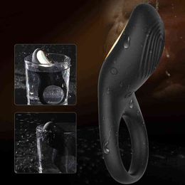 Cockrings 8 Vibration Mode Wireless Remote Control Penis Rings Silicone Vibrator for Men Couple Adult Sex Toys 1124