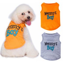 Fashion Dog Apparel Clothes Cat Vest Spring Summer Pet Vests Soft Ventilation Sublimation Funny Slogan Mommy Boy Dogs Shirt Puppy Clothe Thin Cool Clothing S A112