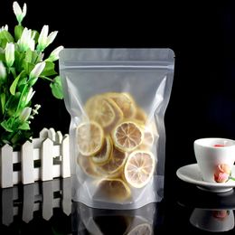 100 frosted food bags Transparent ziplocks self-sealing plastic bags sealed dried nuts bags