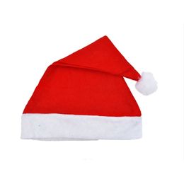 4 pcs Red Hats Non-Woven Cloth Felt Cap Santa Claus Hat Decoration Christmas Gift