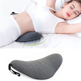 Memory Foam Lumbar Pillow Rollable Pregnant Waist Pad Washable Lumbar Support Backrest Mat Bed Cushion Detachable Back Pillow 211215