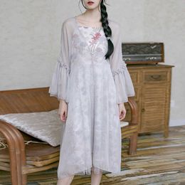 WOMENGAGA Sunscreen Tops Plus Size Summer Cardigan Korean Loose Grey Flare Sleeve Lace Mesh Vintage Shirt Blouse Blusas B8P 210603