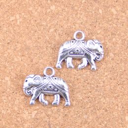 39pcs Antique Silver Bronze Plated Thailand mounts elephant Charms Pendant DIY Necklace Bracelet Bangle Findings 16*20mm