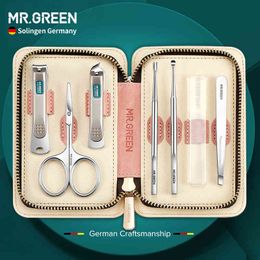MR.GREEN Kit Pedicure Manicure Stainless Steel Clipper Cutter Set Grooming Gift Box Nail Art Professional Portable
