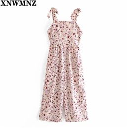 Fashion Summer Women Jumpsuit Vintage Print Loose Jumpsuits Ladies Elegant straps Chic Holiday backless Woman Clothes 210520
