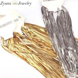 10PCS, StainlSteel chain necklace accessories fashion Jewellery for women gold silver Colour snake chain necklace mix size X0707
