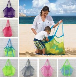 45*30cm Mesh Beach Bag Tote Kids Shell Collector Toys Storage Bags Boys Girls Children Mesh Handbag Sand Bag Sandboxes Backpack D3302