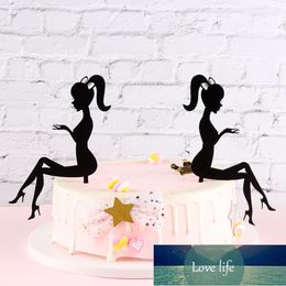 New High Heels Lady Happy Birthday Acrylic Cake Topper Wedding Girls Cake Toppers Birthday Party Cake Decorations