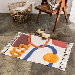 Carpets Cotton Rug Modern Nordic Geometric Area Carpet Home Tapetes Living Room Decoration Floor Mat Door Mats Rugs El Decor 60x90cm