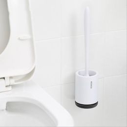 Silicone Toilet Brush Holder Sets Wc Wall Hanging Household Floor Standing Bathroom Cleaning Accessories Soft Bristles TPR Head Ba306L