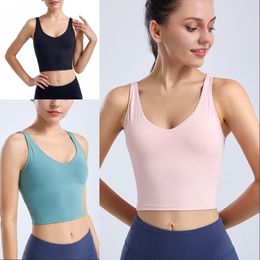 U-Back Stretchy Workout Gym Yoga Bras Women Naked Feel Buttery Soft Athletic Fitness Training Sports Bra Tops Brassiere 465 X2