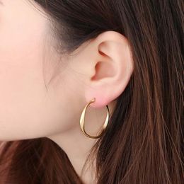 Hoop & Huggie Statement Matte Gold Earings Semi-circular C-shaped Twist Earring Hooks For Women Punk Metal Trendy Jewelry Elegant Brincos