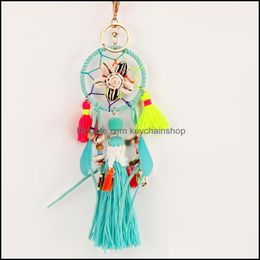 Keychains Fashion Accessories Summer Beach Bag Tassel Pendants Jewellery Keychain Bohemian Shell Car Decoration Beaded Key Ring Drop Delivery