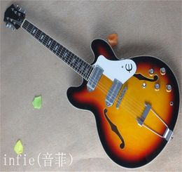 -Nuevo corazón vacío Jazz Sunset Color VS Genuine Steel P90 Pickups Guitarra eléctrica