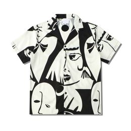 Printed Vintage Street Men's Shirt Summer Polo Shirts Man Male Top