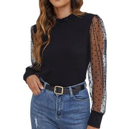 blusas negras de manga larga