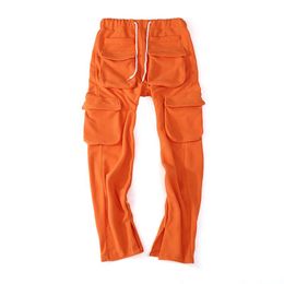 Winter Streetwear Men's Cargo Pants Pockets Sweat Casual Trousers Mens Jogging Sweatpants