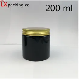 200ML Cblack Plastic Empty Jar Bottle gold lid Originales Refillable Cosmetic Cream jars Bath Salt honey Packaging jargood qty