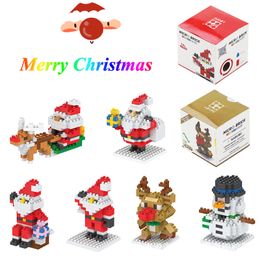 Party Favour Christmas Mini Blocks Santa Claus Model Bricks Children Building Block Xmas Kids Toys w-00834