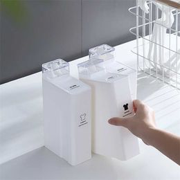 Liquid Dispenser Large Capacity Laundry Bottle Bathroom Refillable Plastic Detachable Storage Shower Shampoo Dispenser 211130