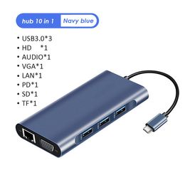 Stations 13 in 1 Multi USB Docking HD 4K 60Hz RJ45 1000Mbps M.2 SSD Enclosure USB3.0 PD Charging HUB C390