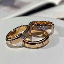 v Gold Diamond Full Rotatable Fortune Ring for Men and Women Lovers Small Pair of Food Tide Does Not Fade