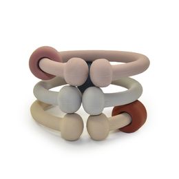 Versatile Links Silicone Teething Rings BPA Free Chewable Silicone Link Sensory Baby Teether and Play Set