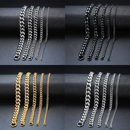 Link, Chain LETAPI Men's Bracelet Curb Cuban Link Stainless Steel Mens Womens Bracelets Bangle Gold Tone No Fade 3mm To 11mm