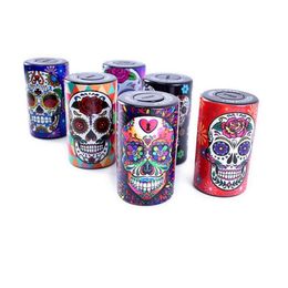 Tobacco Storage Tank Jar Vacuum Plastic Airtight Containers High Tightness UV Craft Skull Pattern Box Oil Drum Smoking Jars