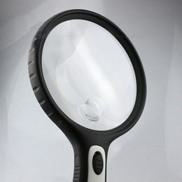 Portable Black Color Microscope Magnifier Mini Pocket Round Jewelry Makeup Repaire 145mm Diamter Magnifying Glass Mirror Compact Cosmetic Loupe Tool 5X 10X 98130