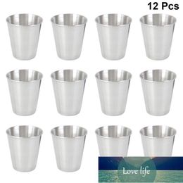 12pcs Stainless Steel Shot Cups Portable Drinking Tumbler Spirits Cup Cups Sauce Holder (45ml)