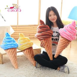 30 cm Design 3D Süße Eiscreme Kissen Kissen Auto Taille Unterstützung Kissen Weiche Plüsch Gefüllte Puppe Spielzeug Kreatives Kissen 210611