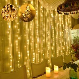 Strings LED Curtain Lights Icicle Christmas 3X1M 3MX3M 300 String Bedroom Party Outdoor Balcony Garland Decora