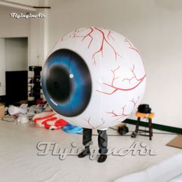 Huge Lighting Inflatable Eyeball Balloon Costume 1.5m Blue Round Walking Blow Up Eyeball Suit With LED Light For Halloween Event And Carnival Parade Show